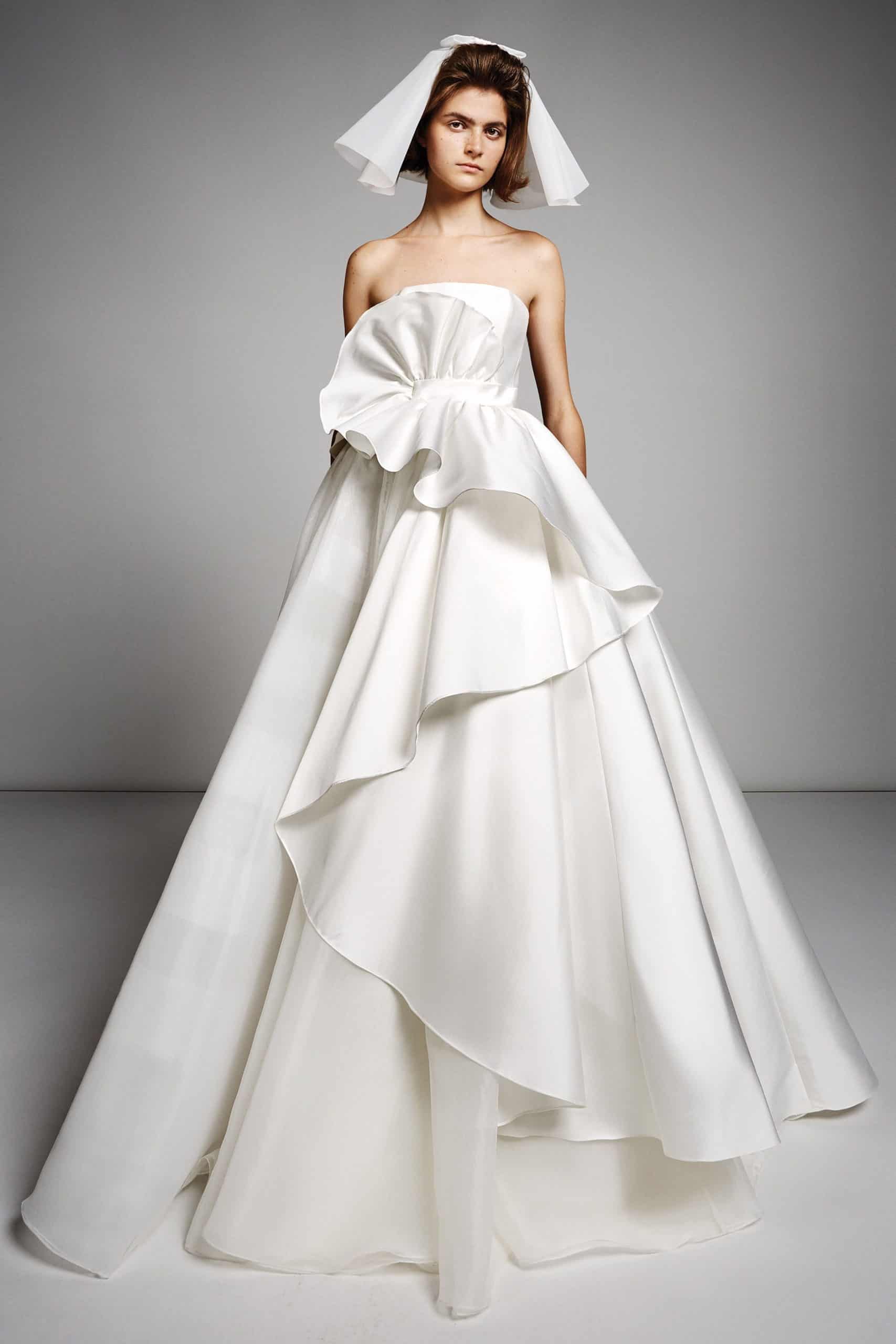 a-line silk wedding dress with extra volume by Viktor and Rolf